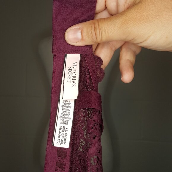 Burgundy Wireless Bra/ Bralette - Picture 2 of 3